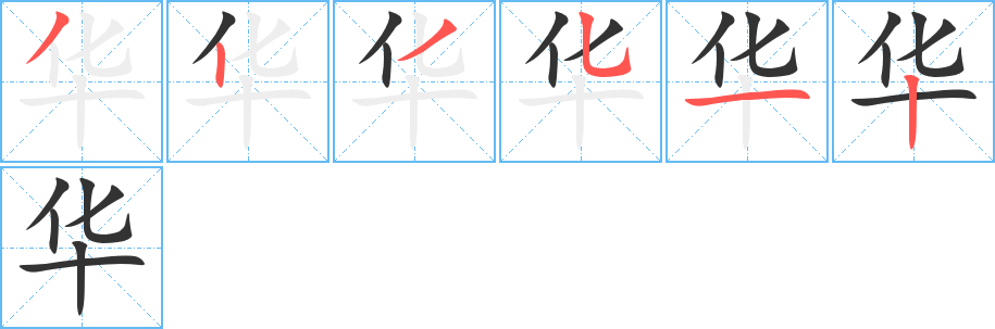 华字笔顺分步演示