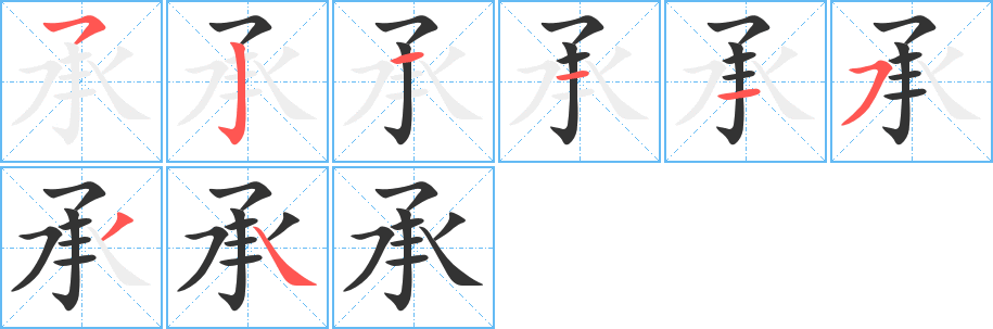 承字笔顺分步演示