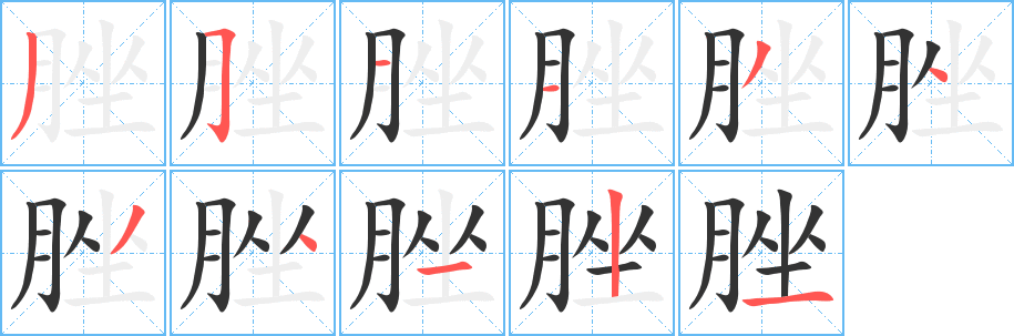 脞字笔顺分步演示