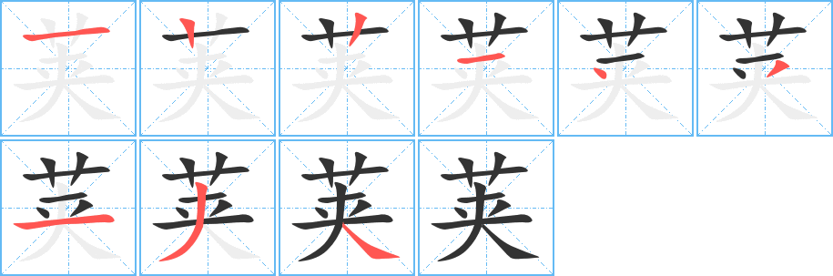 荚字笔顺分步演示