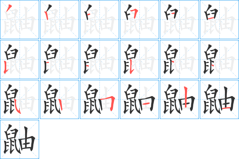 鼬字笔顺分步演示