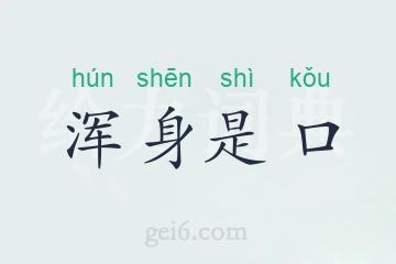 浑身是口