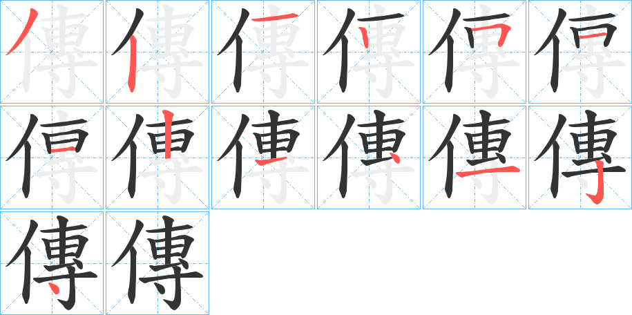 传字笔顺,笔画 - "传"字怎么写【图】