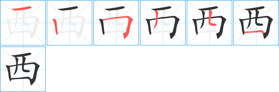 西字笔顺,笔画 